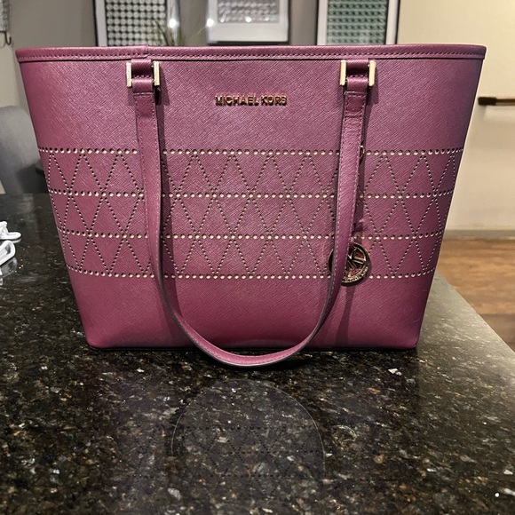 Michael Kors Bags Purple Michael Kors Large Shoulder Tote Poshmark